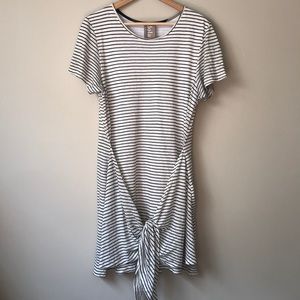 Anthropologie Striped Tie Tee Dress